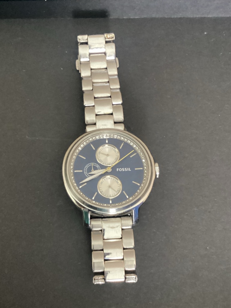 Fossil Stainless Steel Blue Dial Watch